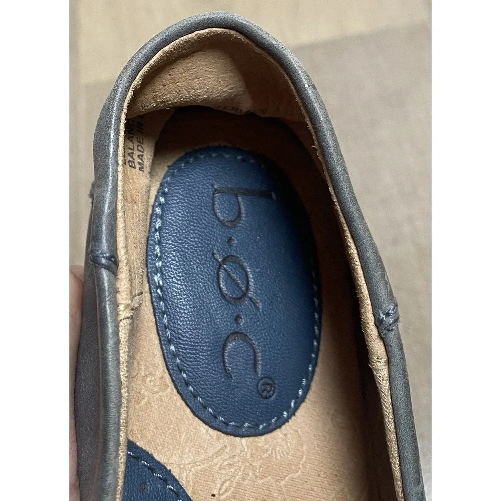 Boc‎ Born Womens Blue Gray Suree Loafers Leather Slip On Shoes Size 6.5